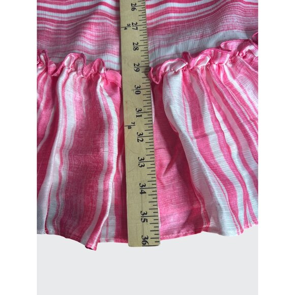 Trina Turk Womens Pink & White Striped Halter Shift Dress With Ruffle Hem Large - Picture 12 of 16